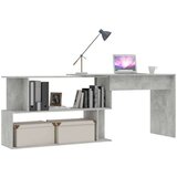  Kotna pisalna miza betonsko siva 200x50x76 cm iverna plošča, (20640607) | Shoptok.si