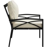  Vrtna stolica s jastucima boje pijeska 68 x 76 x 79 cm čelična | shoptok.hr