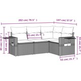  4-dijelni set vrtnih sofa s jastucima bež od poliratana | shoptok.hr
