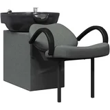 Stolica za šampon Temno siva in črna 63 x 141 x 92 cm blago, (5000132865)