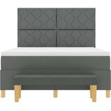 vidaXL Postelja s škatlo z vzmetnico in klopjo temno siva 140x190 cm tkanina, (22082864) | Shoptok.si