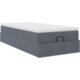 vidaXL Otomanski posteljni okvir z vzmetnico siv 80x200 cm žamet, (21611019) | Shoptok.si