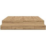  Postelja z dodatnim prostorom za shranjevanje iz umetnega hrasta 200x200 cm, (22103241) | Shoptok.si