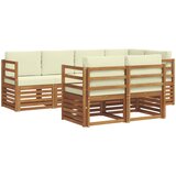  Sekcijska garnitura s jastukom 7 pcs Prirodna i krem | shoptok.hr