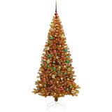 vidaXL Božično drevo med 300 LED z stojalom Zlata 210 cm PET | Shoptok.si