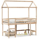 Maison Chic Postelja za odrasle - Posteljni Okvir z lestvijo in streho 90x200 cm borovina, (22082599) | Shoptok.si