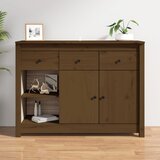 vidaXL Komoda medeno rjava 100x35x74 cm trdna borovina cene