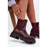 Boto Insulated ankle boots with zipper burgundy Niviane | Shoptok.si