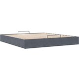 vidaXL Otomanski posteljni okvir brez vzmetnice Temno siva 160x200 cm | Shoptok.si