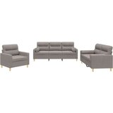  3-dijelni set sofa s jastucima smeđesivi od tkanine | shoptok.hr