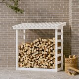  Stalak za drva za ogrjev bijeli 108x64,5x110 masivna borovina | shoptok.hr
