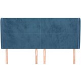  Vzglavje z ušesi temno modra 183x23x118/128 cm žamet | Shoptok.si