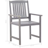  7-dijelni vrtni blagovaonski set od bagremovog drva sivi | Eponuda.com