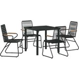 vidaXL 5-dijelni set vrtnih stolova crni PVC rattan | shoptok.hr