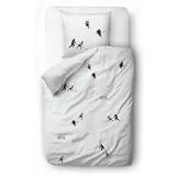 Butter Kings Bijela posteljina za krevet za jednu osobu od pamučnog satena 135x200 cm Ice Hockey -
