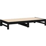  Izvlečna dnevna postelja črna 2x(90x190) cm trdna borovina, (20726658) | Shoptok.si
