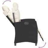  5-dijelni vrtni blagovaonski set s jastucima od poliratana crni Crna | Shoptok.si