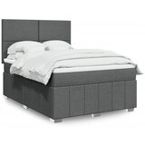 vidaXL Krevet s oprugama i madracem tamnosivi 140x190 cm od tkanine | shoptok.hr
