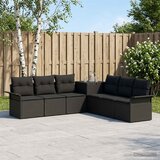  Set sofe 7 kom. Crna Poli Rattan i čelik | shoptok.hr
