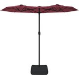  Dvostruki vrtni suncobran s LED svjetlima bordo 316 x 145 cm | shoptok.hr