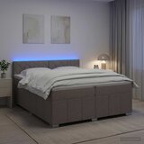  Boxspring krevet s madracem Sivosmeđa 200 x 200 cm Tkanina | shoptok.hr