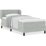  Okvir kreveta s madracem svjetlosiva 90x200 cm baršun | shoptok.hr