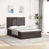  Otomanska postelja z vzmetnico & LEDs rjav 140x190 cm blago, (22053413) | Shoptok.si