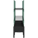  Vrtna sadilica s rešetkom crna 160 x 40 x 142,5 cm PP | Eponuda.com