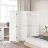  Sobna pregrada s 6 panela retro bijela od masivnog drva paulovnije | Shoptok.si