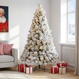  Umjetno božićno drvce s nogom 180 cm 300 LED lampica - Bijela 180 cm s LED svjetlima | shoptok.hr