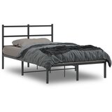  The Living Store Kovinski posteljni okvir z vzglavjem črn 120x190 cm - Posteljni Okvir, (21501329) | Shoptok.si