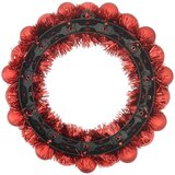 vidaXL Božični venci z kroglicami 2 pcs Rdeča 33 x 33 x 7 cm | Shoptok.si