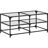  The Living Store Klubska mizica s stekleno površino 98,5x50x45 cm jeklo - Klubska Mizica, (21495935) | Shoptok.si