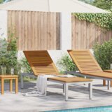 vidaXL Ležaljka na suncu siva 200x55x35 cm čvrsto drvo acacia | shoptok.hr