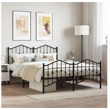 vidaXL Metalni okvir kreveta s uzglavljem i podnožjem crni 150x200 cm | shoptok.hr