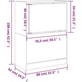 vidaXL Omarica za čevlje z 2 predaloma črna 80x42x108 cm | Shoptok.si