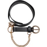 Urban Classics Accessoires Synthetic leather strap with black/gold chain cene