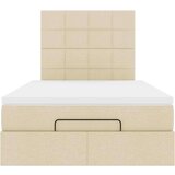 vidaXL Otomanski okvir kreveta s madraca krem 120x190 cm od tkanine | shoptok.hr