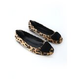 Marjin Women's Buckle Flat Flats Wool Leopard | Shoptok.si