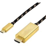 Roline USB-C® / HDMI adapterski kabel USB-C® vtič\, HDMI-A vtič 2.00 m črna/zlata 11.04.5847 USB-C®-Display kabel, (20417921) | Shoptok.si