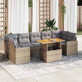 Maison Chic Seti vrtnega pohištva - Vrtna garnitura - Vrtni pohištvo set 8-delna z blazinami bež poli ratan, (21799613) | Shoptok.si
