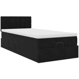 vidaXL Otomanski posteljni okvir z vzmetnico črn 80x200 cm žamet | Shoptok.si