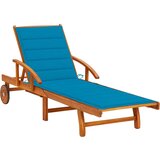 Maison Chic Vrtni Ležalnik - Sončna ležalnik z blazino trden akacijev les, (22043381) | Shoptok.si