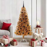 vidaXL Božično drevo med 150 LED z stojalom Zlata 150 cm PET | Shoptok.si