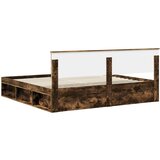  Okvir za krevet s uzglavljem Dimljeni hrast 200 x 200 cm | shoptok.hr