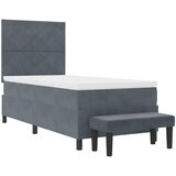  Krevet s opruga kutije Tamno siva 190 x 90 cm Baršun | shoptok.hr