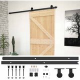  Klizna vrata 80 x 210 cm Masivna borovina Prirodna i crna | shoptok.hr