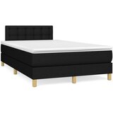 vidaXL Box spring postelja z vzmetnico LED črna 120x190 cm blago Cene