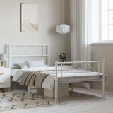  Metalni okvir kreveta uzglavlje i podnožje bijeli 100x190 cm | shoptok.hr