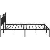  Metalni okvir za krevet s uzglavljem crni 193x203 cm | shoptok.hr